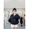 Áo khoác gió Boxi nữ croptop cổ bẻ 2 lớp dù nhăn, form ngắn thêu chữ - Giá 176k 4
