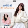 Áo khoác gió dù nữ 2 lớp croptop nhẹ kháng nước nhăn, thời thu đông XUZI 149k