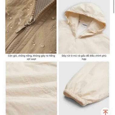 Áo khoác gió dù nữ 2 lớp croptop nhẹ kháng nước nhăn, thời thu đông XUZI 149k 2