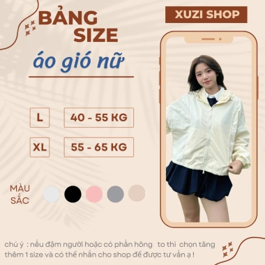 Áo khoác gió dù nữ 2 lớp croptop nhẹ kháng nước nhăn, thời thu đông XUZI 149k 9