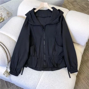 Áo khoác gió dù nữ 2 lớp Đ37, mũ và túi lót lụa, big size S-3XL, chống nắng mưa, chỉ 330.000₫