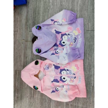 Áo khoác gió Kuromi khoá kín đầu, kính mắt và đèn nháy - size đại, giá ưu đãi 148k 4