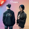 Áo khoác gió LÒ VE thêu 2 lớp bo gân mới 2.025 - khoá zip qhboypho giảm giá