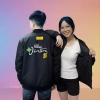Áo khoác gió LÒ VE thêu 2 lớp bo gân mới 2.025 - khoá zip qhboypho giảm giá 10