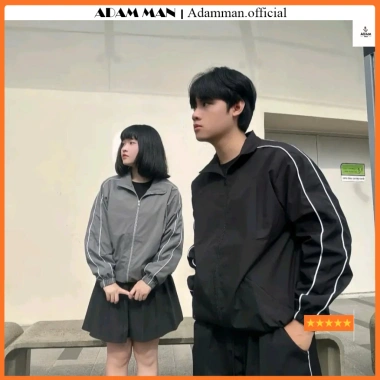 Áo khoác gió nam nữ kẻ sọc cánh tay 2 lớp dày dặn phong cách Hàn Quốc - ADAMMAN