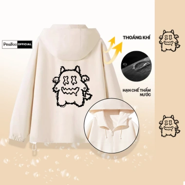 Áo khoác gió nam nữ unisex 2 lớp PEABOO ALDR mũ cao cấp chống nước, chống nắng, form rộng - 185k