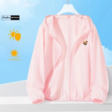 Áo khoác gió nhăn 1 lớp Nam Nữ Peaboo Mã Gấu Happy Mini - Chống nắng, thoáng mát, có mũ form rộng 3