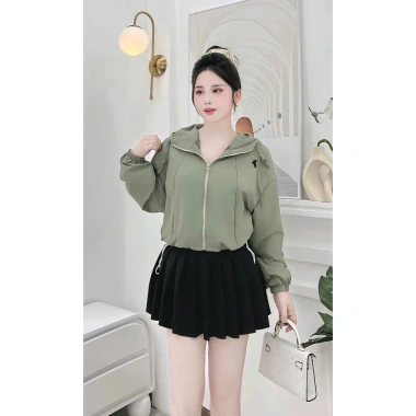 Áo khoác gió nhăn nhẹ, chống nước, cản gió, dây rút điều chỉnh thời trang 105k 4