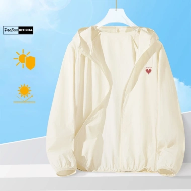 Áo khoác gió nhăn Peaboo BST02 nam nữ – in hình mini, chống nắng, thoáng mát, mũ rộng, giảm giá 165k