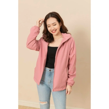 Áo khoác gió nữ 2 lớp cao cấp, chống nước, khoá, túi và nón tháo rời - 49.500 2