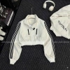 Áo khoác gió nữ 2 lớp lót lông dày dặn, kẻ sọc thể thao croptop, kháng nước cản gió - 128k 9