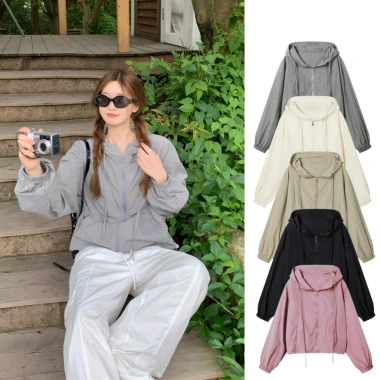 Áo Khoác Gió Nữ 2 Lớp Unim – Nhăn Mềm, Cản Gió, Chống Nắng, Boxy, Mũ Dây - 175k 4