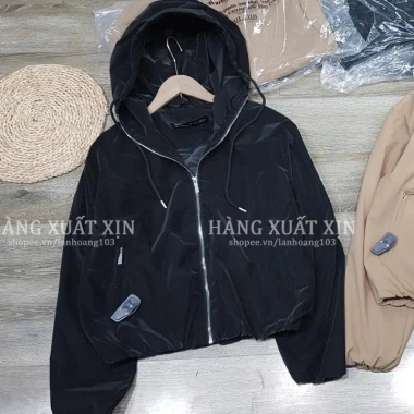 Áo khoác gió nữ 2 lớp Z@R – Vải tráng cao su, mũ trùm đầu, xuất khẩu cao cấp, 450.000 VND
