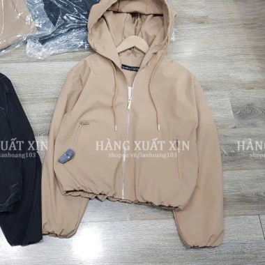 Áo khoác gió nữ 2 lớp Z@R – Vải tráng cao su, mũ trùm đầu, xuất khẩu cao cấp, 450.000 VND