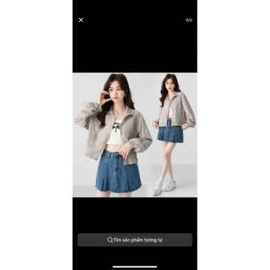 Áo Khoác Gió Nữ Croptop Cổ Đứng Basic - Thể Thao Năng Động, Giá 94.079đ Giảm Đặc Biệt 3
