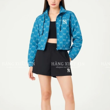 Áo khoác gió nữ croptop họa tiết NY – Chống gió, chống nước, street style, giá 350.000 VND