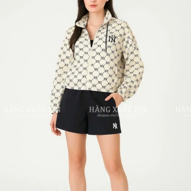 Áo khoác gió nữ croptop họa tiết NY – Chống gió, chống nước, street style, giá 350.000 VND