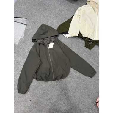 Áo khoác gió nữ dù nhăn trượt nước, freesize 45-70kg, thiết kế trơn thanh lịch - 129.000đ 5