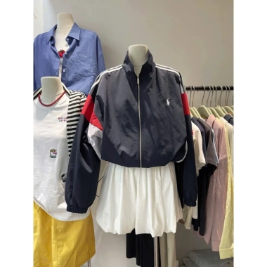 Áo khoác gió phối màu Retro Street Vintage 2.025 - Size 55-100kg, giảm giá 245k