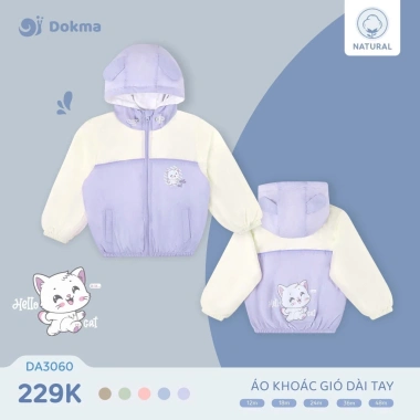 Áo khoác gió siêu nhẹ bé Dokma DA3.063 DA3.060 - Xinh xắn, 229.000 VND (giảm)