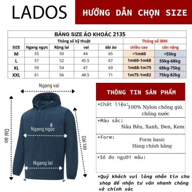Áo Khoác Gió Thể Thao Nam LADOS-2.135 - Dù Cao Cấp, Kháng Nước Nhẹ, Giá 262k 9