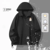 Áo khoác gió unisex 2 lớp JOLI Teddy Mini mũ cao cấp, chống nước, chống nắng, form rộng 7