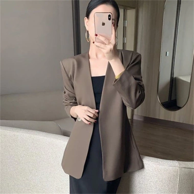 Áo khoác Hàn Quốc nữ mùa xuân thiết kế mới cao cấp màu nâu size nhỏ giảm còn 383k
