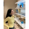 Áo khoác Hàn Quốc nữ slim-fit pit sọc dệt kim mùa thu đông sang trọng, thời trang đơn giản - Giá ưu đãi 145.886₫