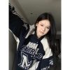 Áo khoác Hip Hop Retro 2.025 màu sắc tương phản, cổ đứng, bông tai kẹp, phong cách đường phố, xe máy 2