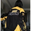Áo khoác Hip Hop Retro 2.025 màu sắc tương phản, cổ đứng, bông tai kẹp, phong cách đường phố, xe máy 3