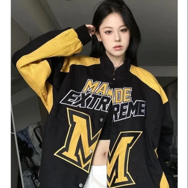 Áo khoác Hip Hop Retro 2.025 màu sắc tương phản, cổ đứng, bông tai kẹp, phong cách đường phố, xe máy 4 Áo khoác Hip Hop Retro 2.025 màu sắc tương phản, cổ đứng, bông tai kẹp, phong cách đường phố, xe máy 4