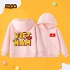 Áo khoác hoodie bé trai trẻ em dây kéo đơn giản, dễ thương, có túi, in hình Việt Nam - Giá ưu đãi 250k 2
