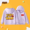 Áo khoác hoodie bé trai trẻ em dây kéo đơn giản, dễ thương, có túi, in hình Việt Nam - Giá ưu đãi 250k 4