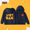 Áo khoác hoodie bé trai trẻ em dây kéo đơn giản, dễ thương, có túi, in hình Việt Nam - Giá ưu đãi 250k 6