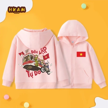 Áo khoác hoodie bé trai trẻ em dây kéo, túi tiện, in hình Việt Nam - Đơn giản, dễ thương, chỉ 250k 3