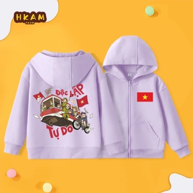 Áo khoác hoodie bé trai trẻ em dây kéo, túi tiện, in hình Việt Nam - Đơn giản, dễ thương, chỉ 250k 6