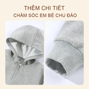 Áo khoác hoodie trẻ em dây kéo đơn giản thời trang có túi In Zootopia giá 250k 6
