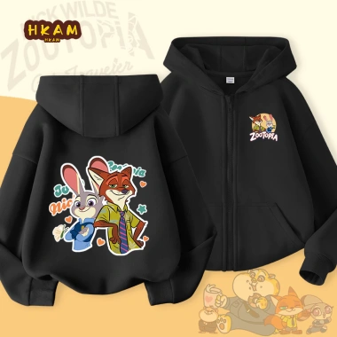 Áo khoác hoodie trẻ em dây kéo đơn giản thời trang có túi In Zootopia giá 250k 9