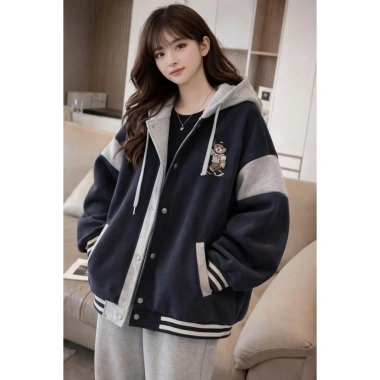 Áo khoác hoodie zip nam nữ form rộng chữ thập, nỉ in họa tiết cá tính, giá 159k thu đông 2.026