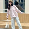 Áo khoác hoodie zip nữ họa tiết thêu Happy Cat cute, nữ tính, đa phong cách 2