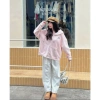 Áo khoác hoodie zip nữ họa tiết thêu Happy Cat cute, nữ tính, đa phong cách 8