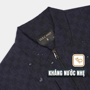 Áo khoác jacket nam cổ bẻ Vulcano monogram polyester cao cấp - Giá ưu đãi 1.399.000₫