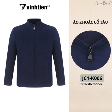 Áo khoác jacket nam trung niên Vĩnh Tiến 2 lớp cổ tàu cao cấp – Sang trọng, giảm còn 950k 5