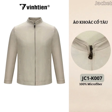 Áo khoác jacket nam trung niên Vĩnh Tiến 2 lớp cổ tàu cao cấp – Sang trọng, giảm còn 950k 6