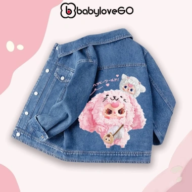 Áo khoác jean bé BabyloveGO chất denim mềm mại, in hình, giao mẫu ngẫu nhiên, giá 299k