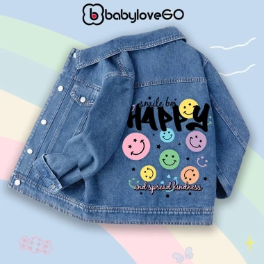 Áo khoác jean bé BabyloveGO chất denim mềm mại, in hình, giao mẫu ngẫu nhiên, giá 299k