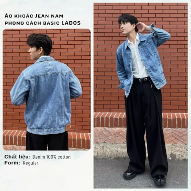Áo khoác jean nam xanh đậm LADOS-2.078 – Cá tính, cao cấp, dễ phối, chỉ 359.000₫ 5
