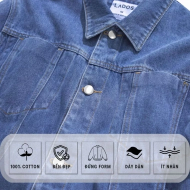 Áo khoác jean nam xanh đậm LADOS-2.078 – Cá tính, cao cấp, dễ phối, chỉ 359.000₫ 8