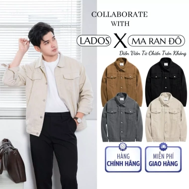 Áo khoác kaki nam LADOS-2.113 cổ bẻ nút kim loại regular fit basic trẻ trung 325.000₫