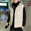 Áo khoác không tay có mũ trùm đầu, cổ đứng, cotton dày giữ ấm cho nam nữ, giá 405.435₫